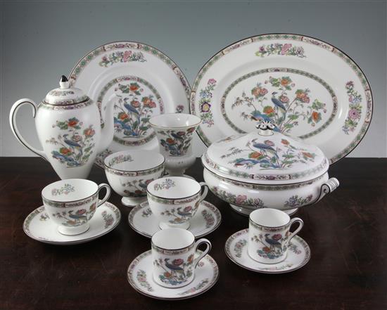 A Wedgwood 137 piece Kutani Crane tea, coffee, dinner and ornamental service, late 20th century,